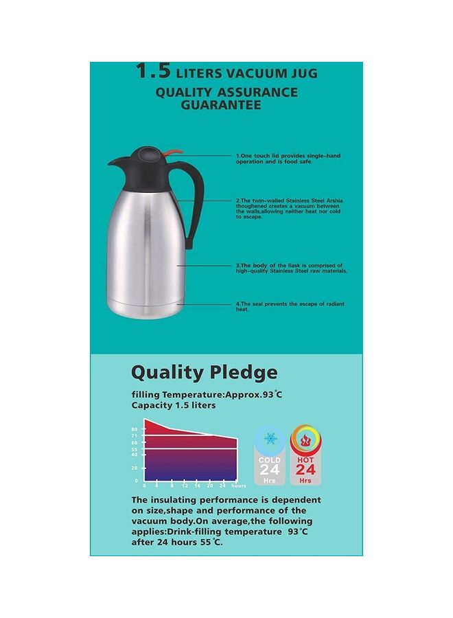 شو وو دورق بجدار مزدوج مفرغ من الهواء من الستانلس ستيل أسود/ فضي - Image 2