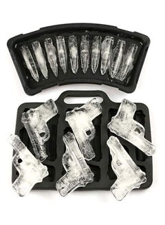 XiuWoo 2-Piece Bullet Shaped Ice Mold Set Black One Size  - Image 1
