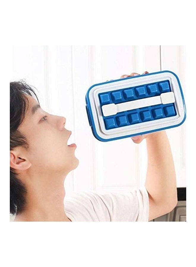 XiuWoo - Portable Ice Cube Molds Flask Blue/White One Size - Image 1