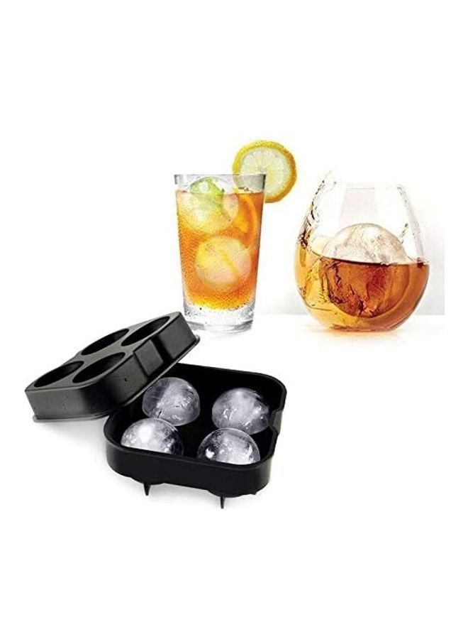 XiuWoo Silicone Ice Ball Maker With Lid Black One Size - Image 5