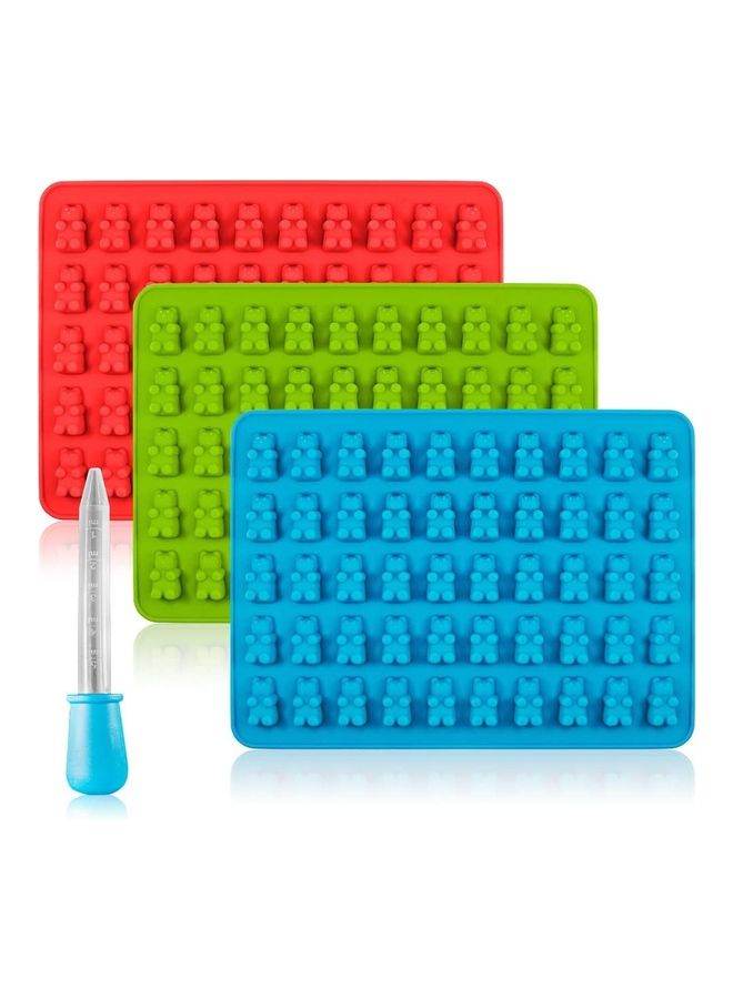 XiuWoo 3-Piece  Gumdrop Jelly Molds Set Blue/Green/Red One Size - Image 1