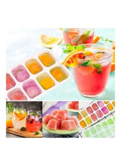 XiuWoo Pack Of 3 Easy-Release And Flexible Ice Cube Trays Green/Blue/White One Size  - Image 5