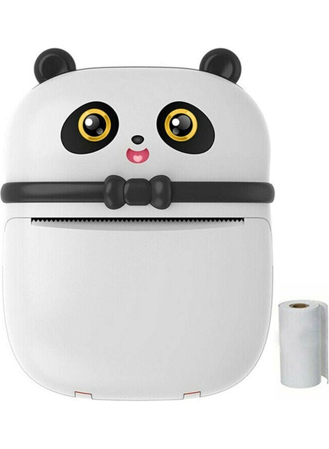 Panda Shaped Bluetooth Thermal Printer With Paper Roll White/Black/Gold