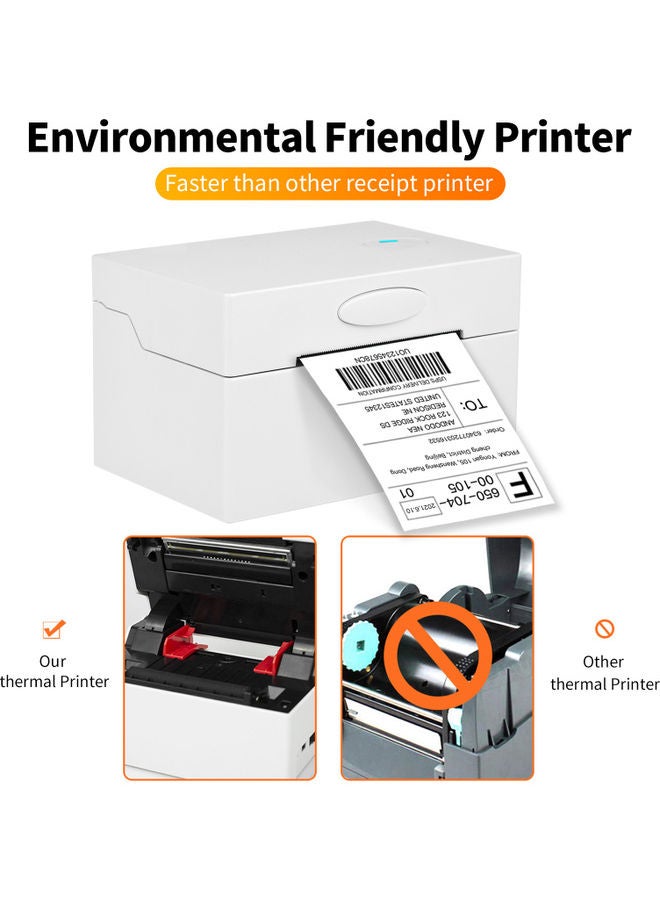 Desktop Thermal Label Printer With Accessories White  - Image 4