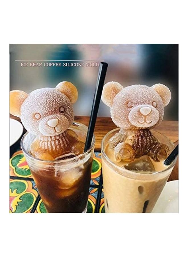 XiuWoo 3D Bear Shaped Ice Cube Tray Beige One Size  - Image 2