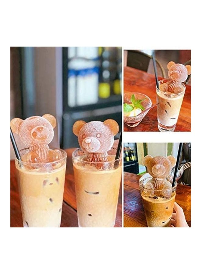 XiuWoo 3D Bear Shaped Ice Cube Tray Beige One Size  - Image 3