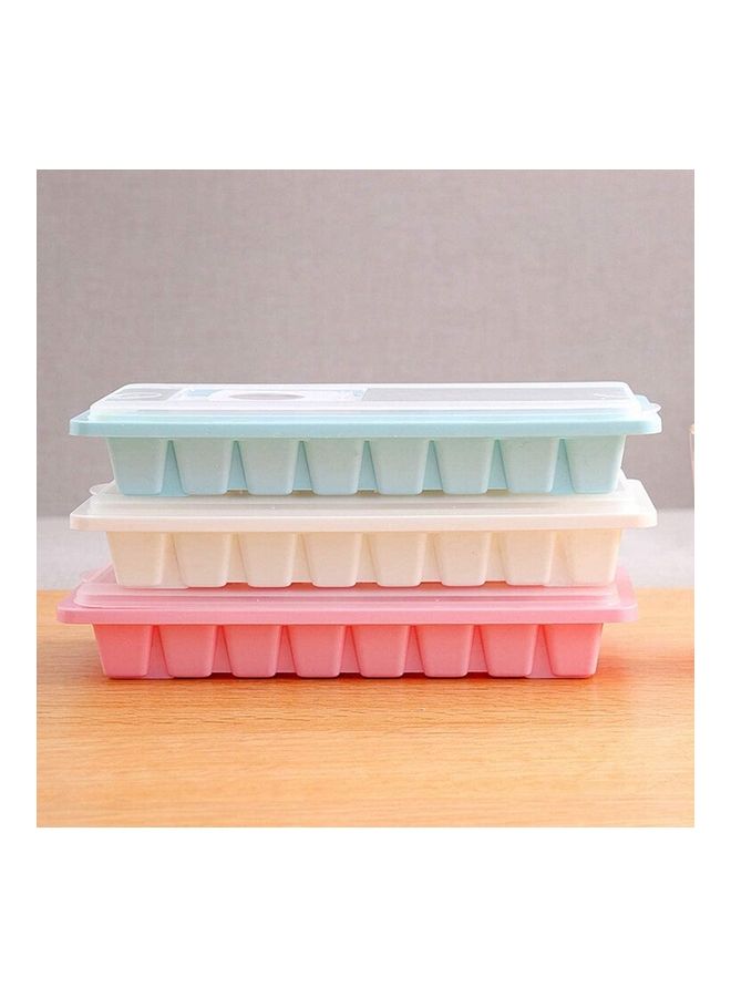XiuWoo 3-Piece 16-Cavities Ice Cube Tray Box Set Pink/Blue One Size - Image 2