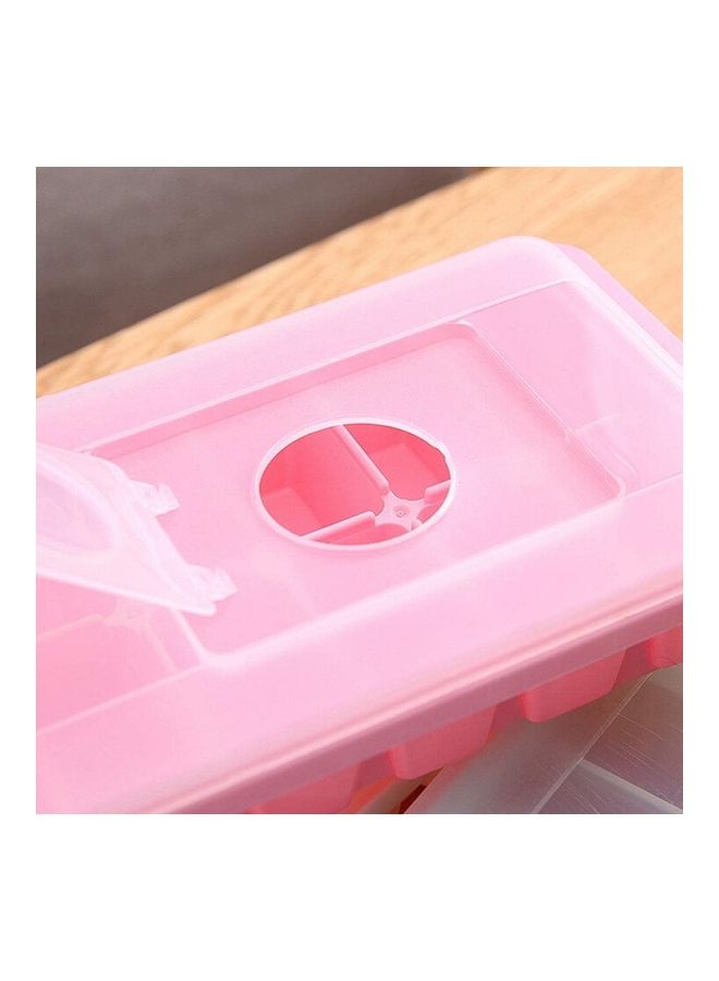XiuWoo 3-Piece 16-Cavities Ice Cube Tray Box Set Pink/Blue One Size - Image 3