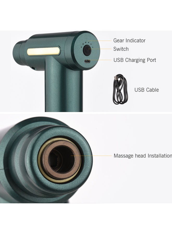 جهاز تدليك فاشيا صغير ب6 مستويات مع 4 رؤوس وكابل USB - Image 4