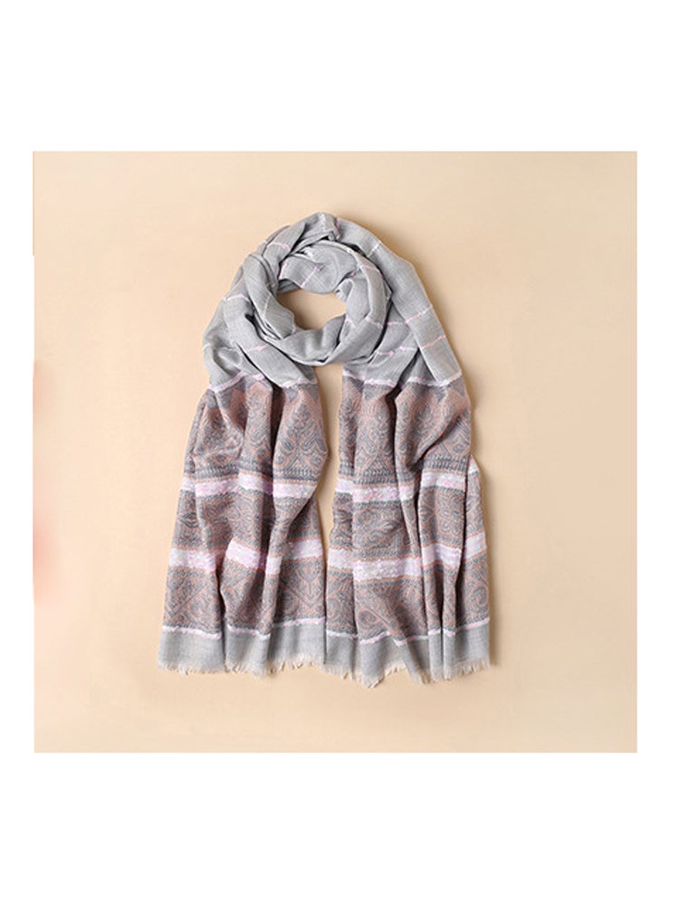 جوي شيك حجاب أساسي رمادي/وردي/أبيض - Image 3