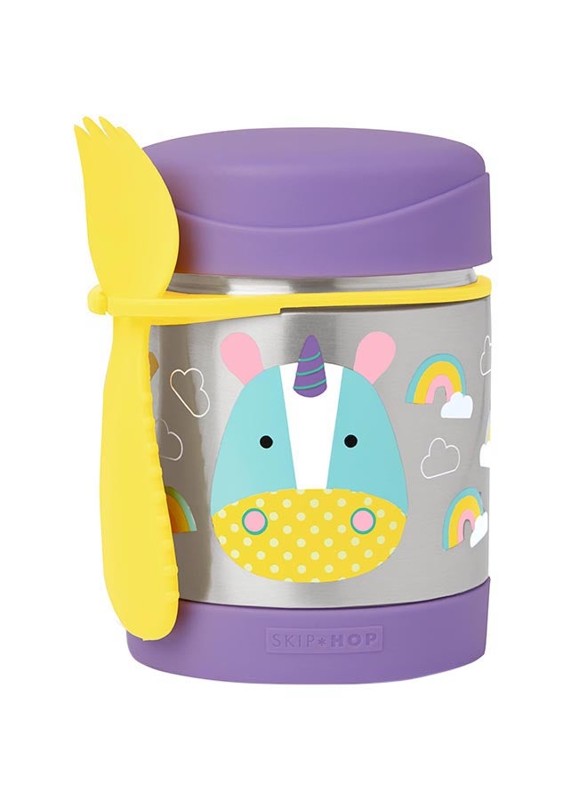 Skip Hop Unicorn Print Zoo Insulated Little Kid Food Jar, 325 Ml Capacity  - Image 1