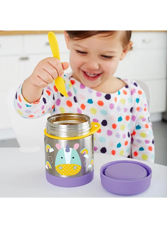 Skip Hop Unicorn Print Zoo Insulated Little Kid Food Jar, 325 Ml Capacity