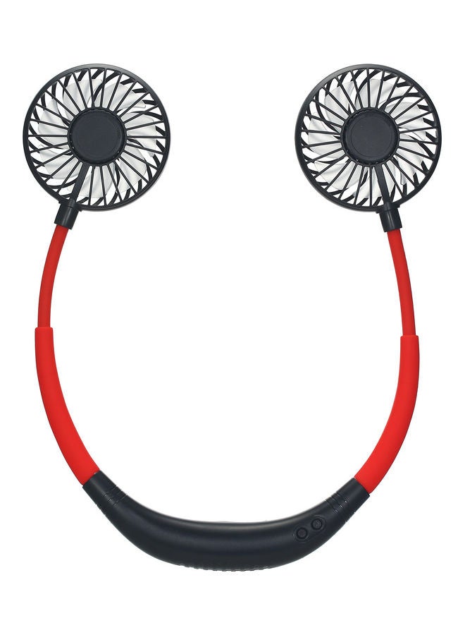 مروحة محمولة تعلق على الرقبة مع كابل USB H39167-LM أسود/أحمر - Image 4