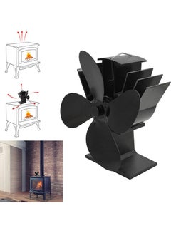 Generic 4-Blade Thermodynamic Fireplace Fans 10.0 W H35590-LM Black  - Image 3