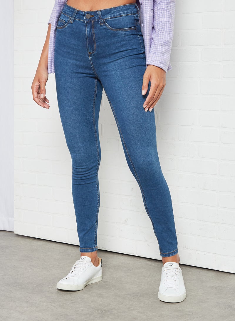 NOISY MAY High Waist Skinny Jeans Blue  - Image 1