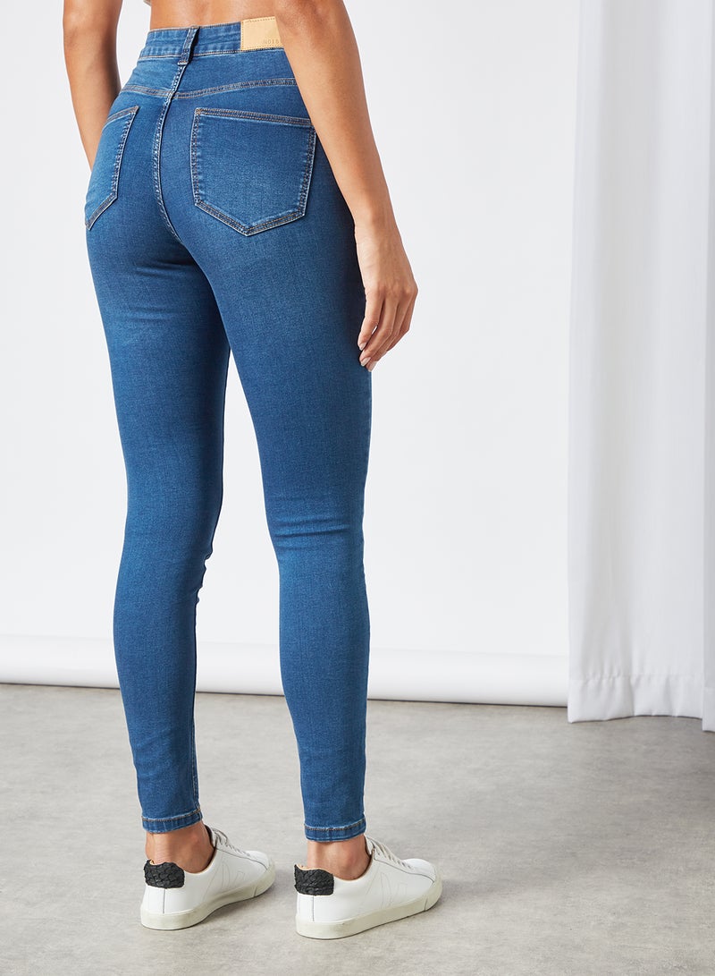 NOISY MAY High Waist Skinny Jeans Blue  - Image 4
