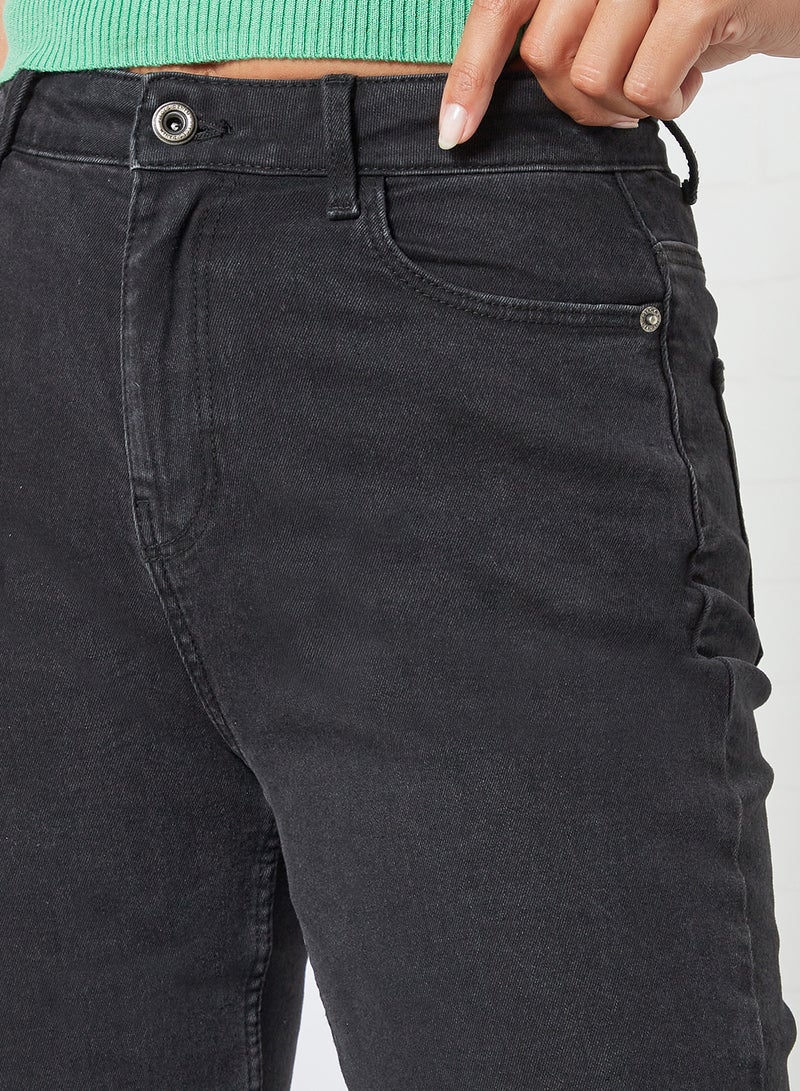PIECES - Stretchy Mom Jeans Black - Image 1