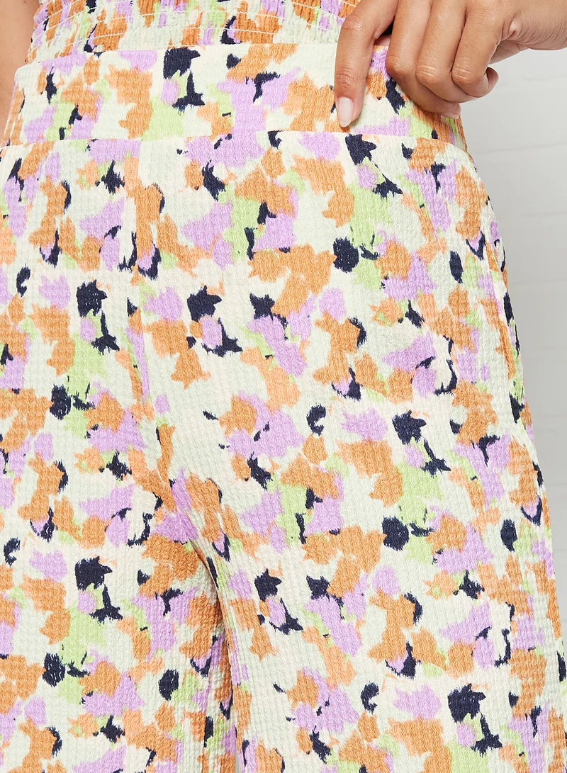 PIECES All-Over Print Pants Multicolour