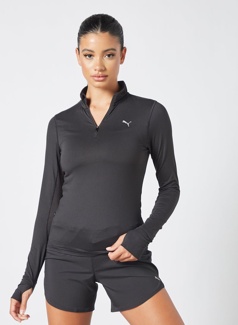 PUMA Favorite Quarter-Zip Running Top Black - Image 1