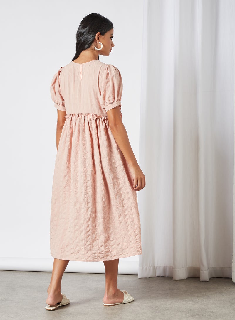 PIECES - Ruffle Detailed Dress Pink - Image 1