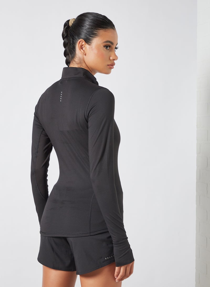 PUMA Favorite Quarter-Zip Running Top Black - Image 4