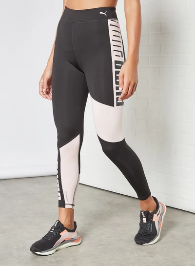 PUMA 7/8 Logo Favorite High Waist Training Leggings Black/Pink