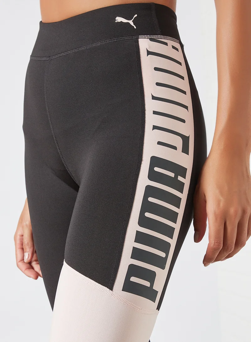 PUMA 7/8 Logo Favorite High Waist Training Leggings Black/Pink