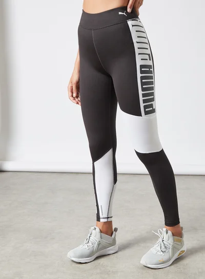 PUMA 7/8 Logo Favorite High Waist Training Leggings Black