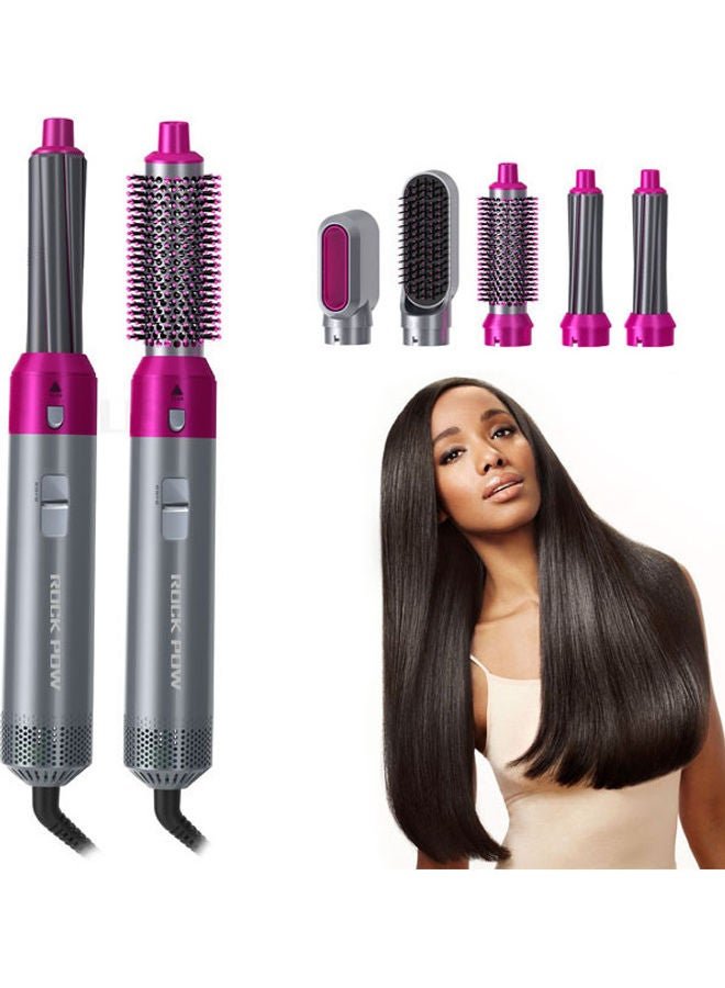 Rock Pow 5-in-1 Hot Air Hair Curler Set Pink/Grey - Image 1