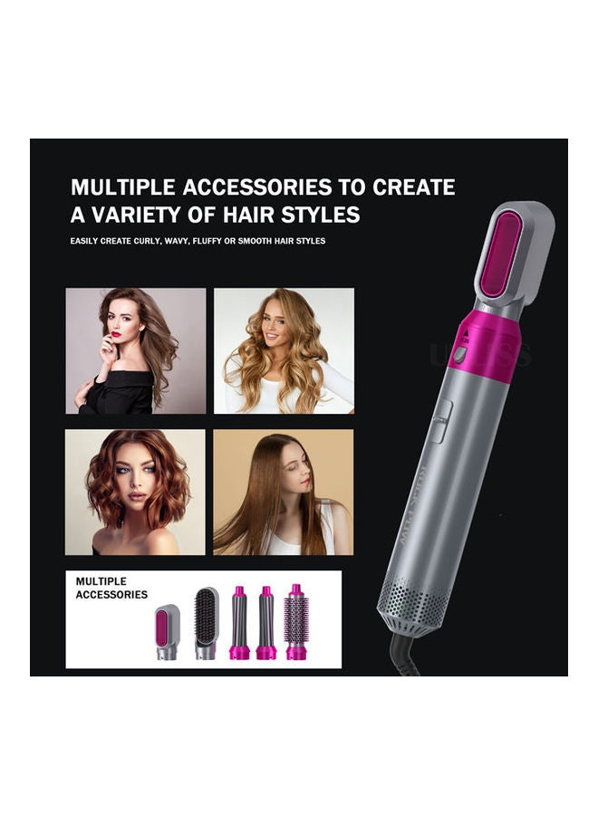 Rock Pow 5-in-1 Hot Air Hair Curler Set Pink/Grey - Image 4