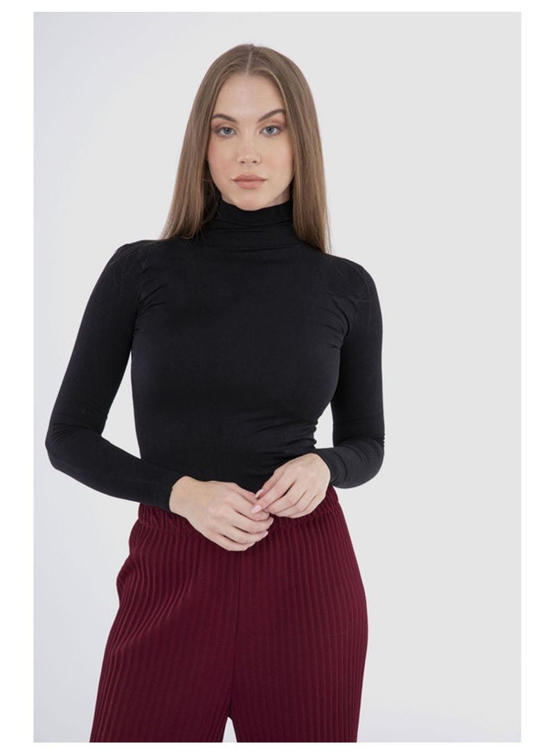 Carina Wear Essential High Neck Bodysuit Black  - Image 1