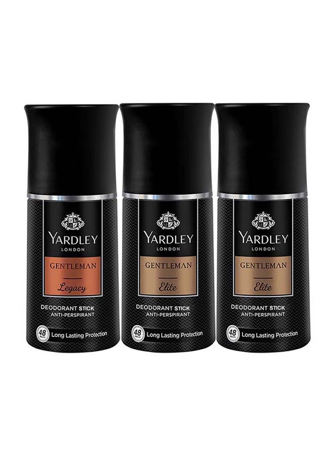 Yardley - Gentleman Deodorant Stick And Anti-Perspirant Gentlemen Elite + Gentlemen Legacy 50ml Pack of 3 - Image 1