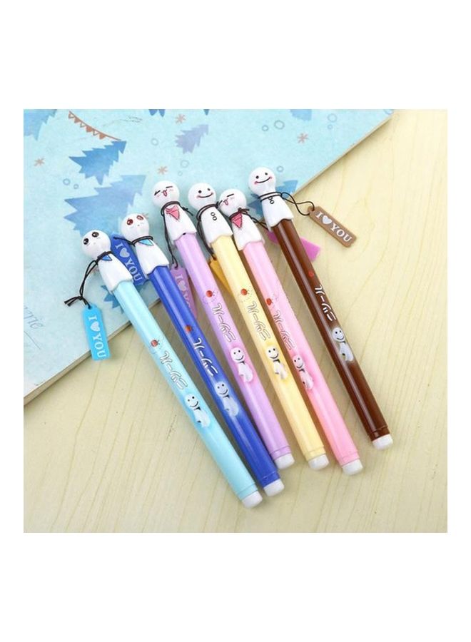 Generic 6-Piece Black Ink Lovely Sunny Doll Plastic Pens Multicolour