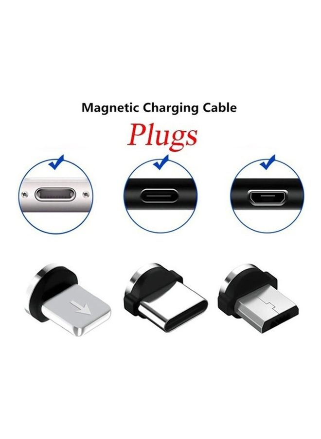 3-In-1 USB Magnetic Charging Cable With Plug Black - Image 3