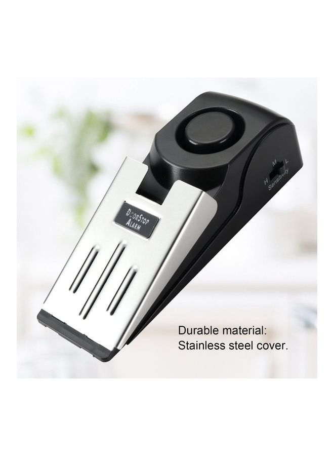 جهاز إنذار مضاد للسرقة مزود بفتحة لإيقاف الباب . أسود/ فضي . - Image 1