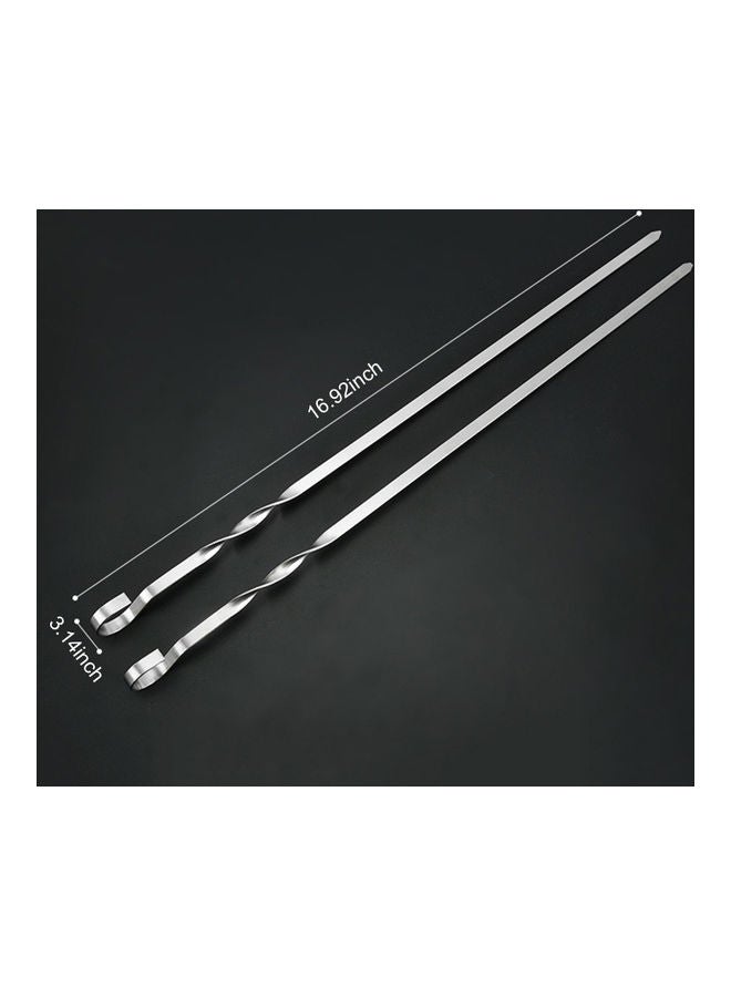 Generic 10-Piece Barbecue Skewer Sticks With Storage Bag Silver - Image 4