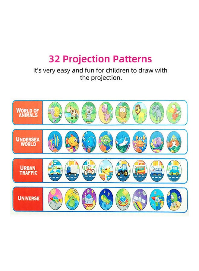 Generic Children Learning Desk With Trace and Draw Projector Pink  - Image 2