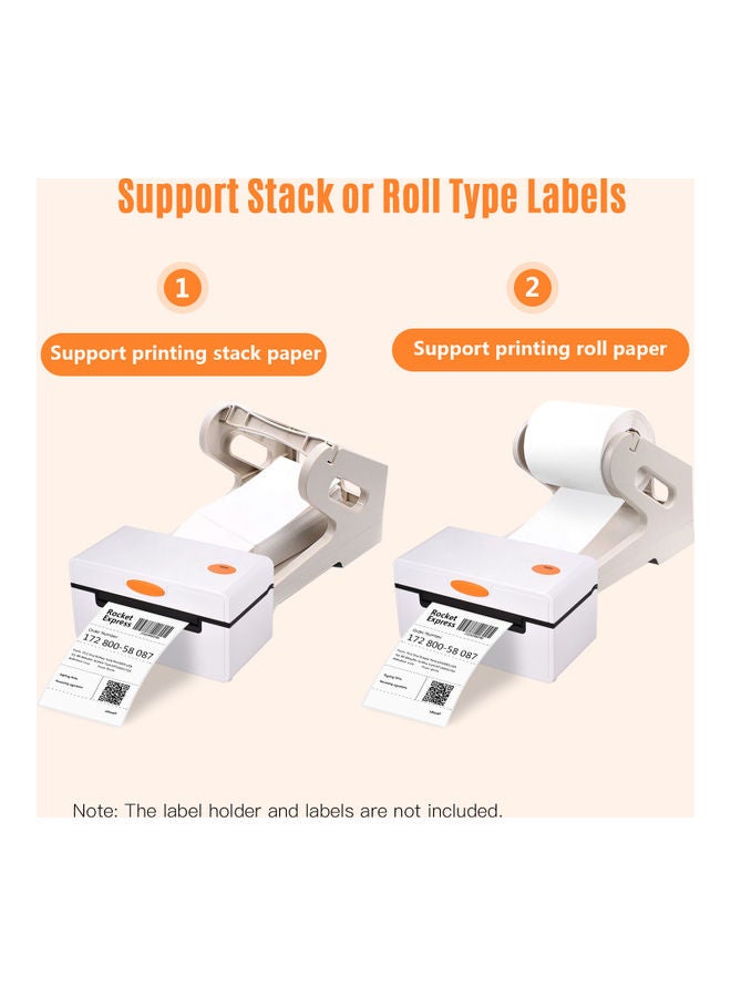Desktop Thermal Label Printer White/Orange  - Image 4