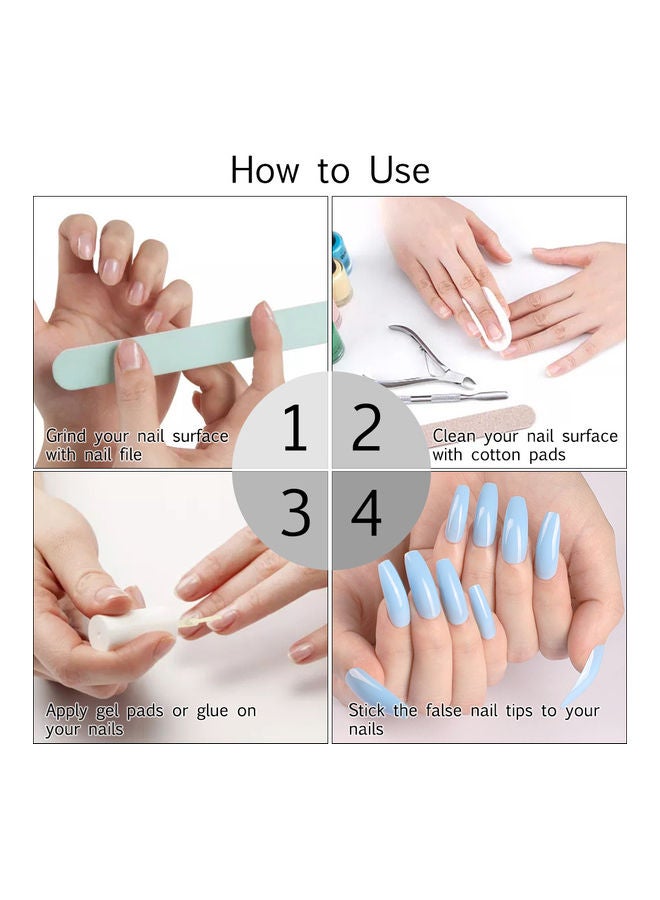Generic 120-Piece Fake Nail Tip Kit Full Cover Multicolour - Image 4