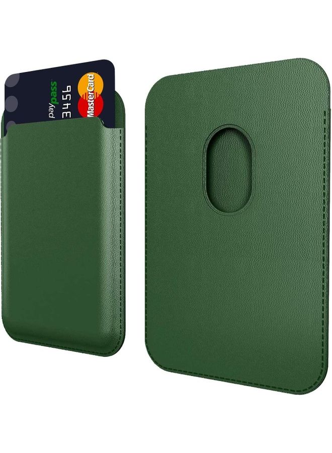 إيه إم جيه حامل بطاقات مغناطيسي مصنوع من الجلد للإلكترونيات أخضر - Image 1