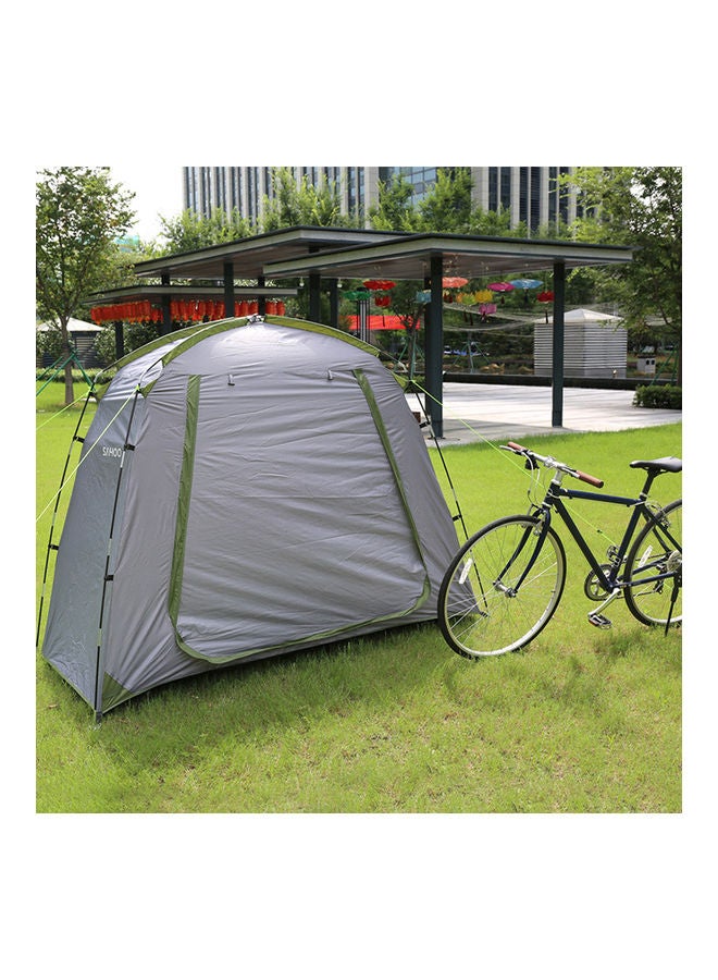 Sahoo - Waterproof Outdoor Bicycle Storage Shed Silver/Green 46 x 14 x 14cm - Image 1