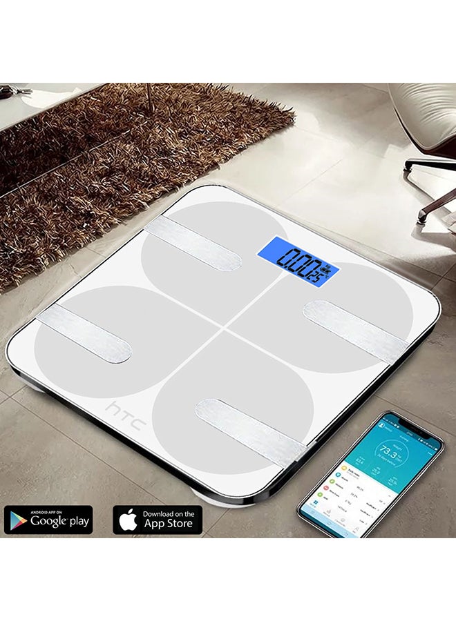 HTC - Smart Weighing Scale / Bath Scale With Bluetooth Compatible With IOS And Android - Image 1