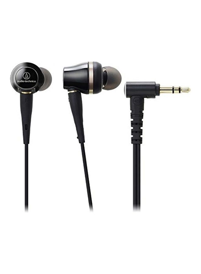 audio-technica In-Ear High-Resolution Headphones With Mic Black/Gold - Image 1