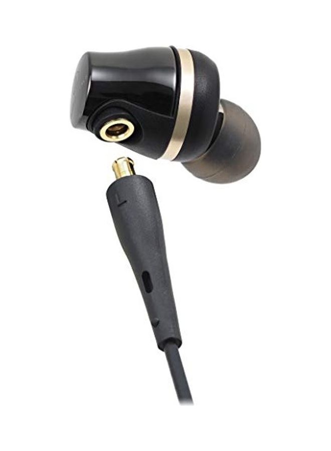audio-technica In-Ear High-Resolution Headphones With Mic Black/Gold - Image 2