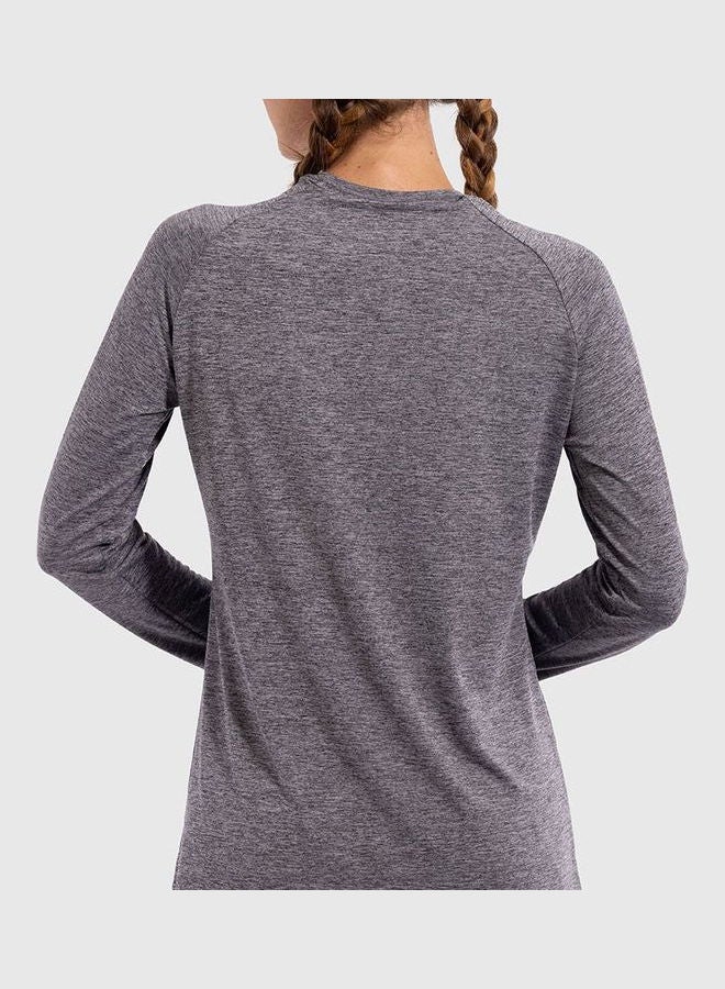 Magma - Plain Basic Round Neck T_Shirt Grey - Image 1
