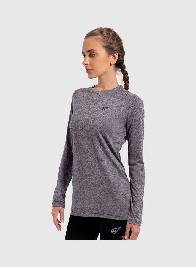 Magma - Plain Basic Round Neck T_Shirt Grey - Image 1
