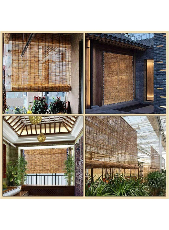 LINGWEI 2-Piece Natural Bamboo Blinds Roller Sun Shade Beige 120x200x1cm - Image 3