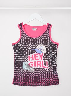 Eteenz Girls Casual Printed Vest Fuchsia/Black  - Image 1