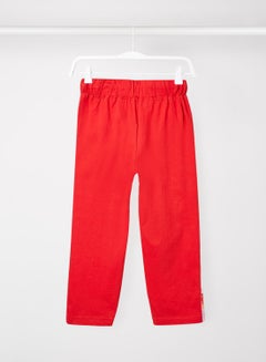 Eteenz Girls Casual Drawstring Detail Pants Red/White  - Image 2