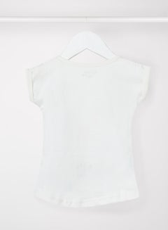 Eteenz Girls Flamingo Print Crop Top White  - Image 2